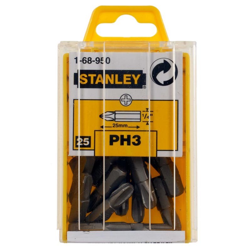 Varf STANLEY 1-68-950, PH3 x 1/4 inch x 25 mm, set 25 bucati