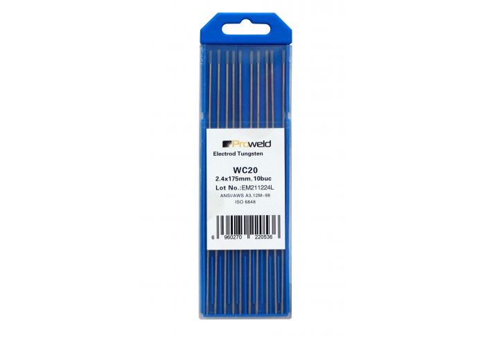 Electrozi tungsten gri ProWELD WC20 4550100124, 2.4 x 175 mm, 10 bucati