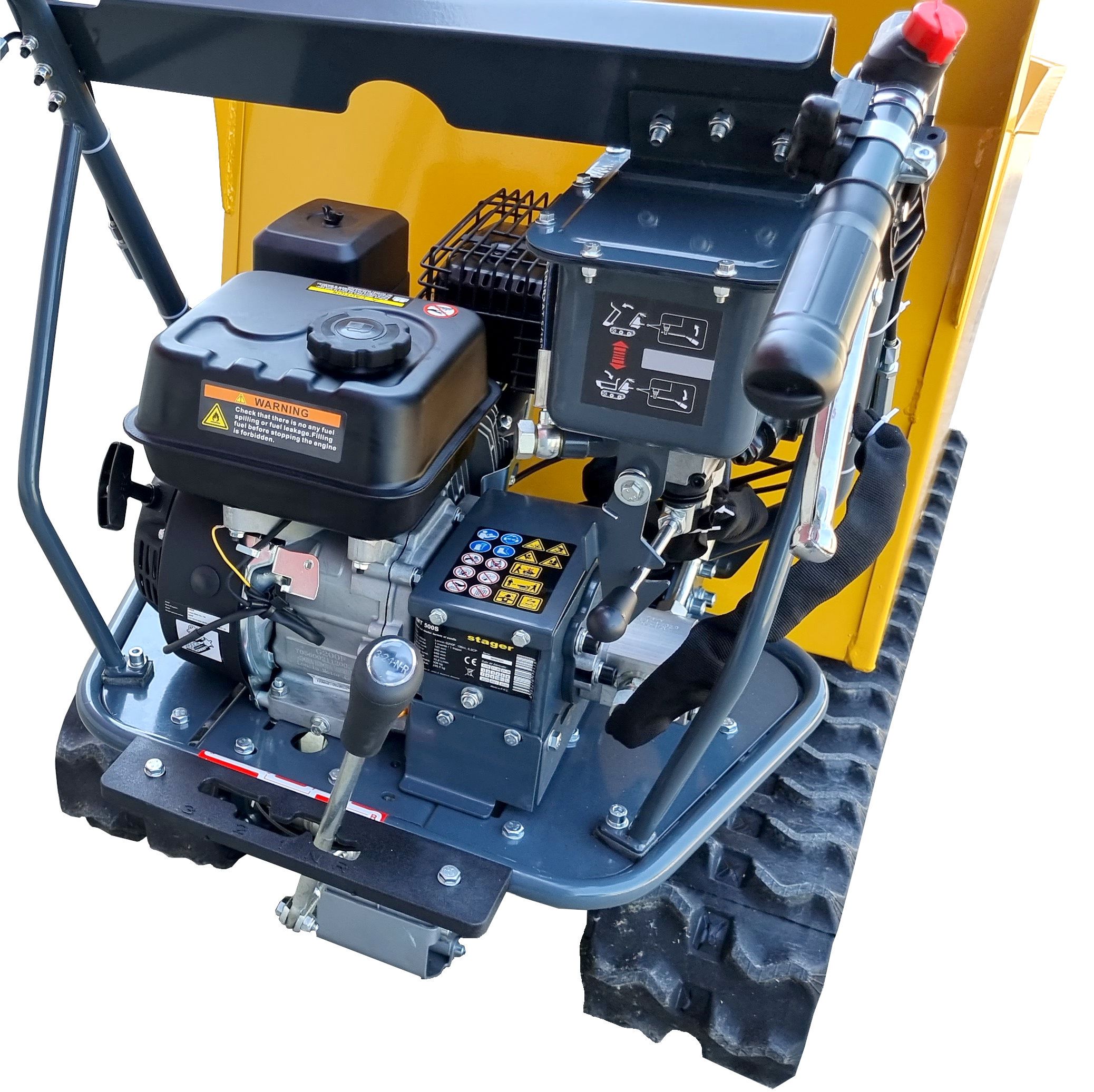 Roaba cu motor termic STAGER RMT500S 5160009735, 4 timpi, putere motor 6.5 CP, 4.8 kW, capacitate maxima incarcare 500 kg, cu senile