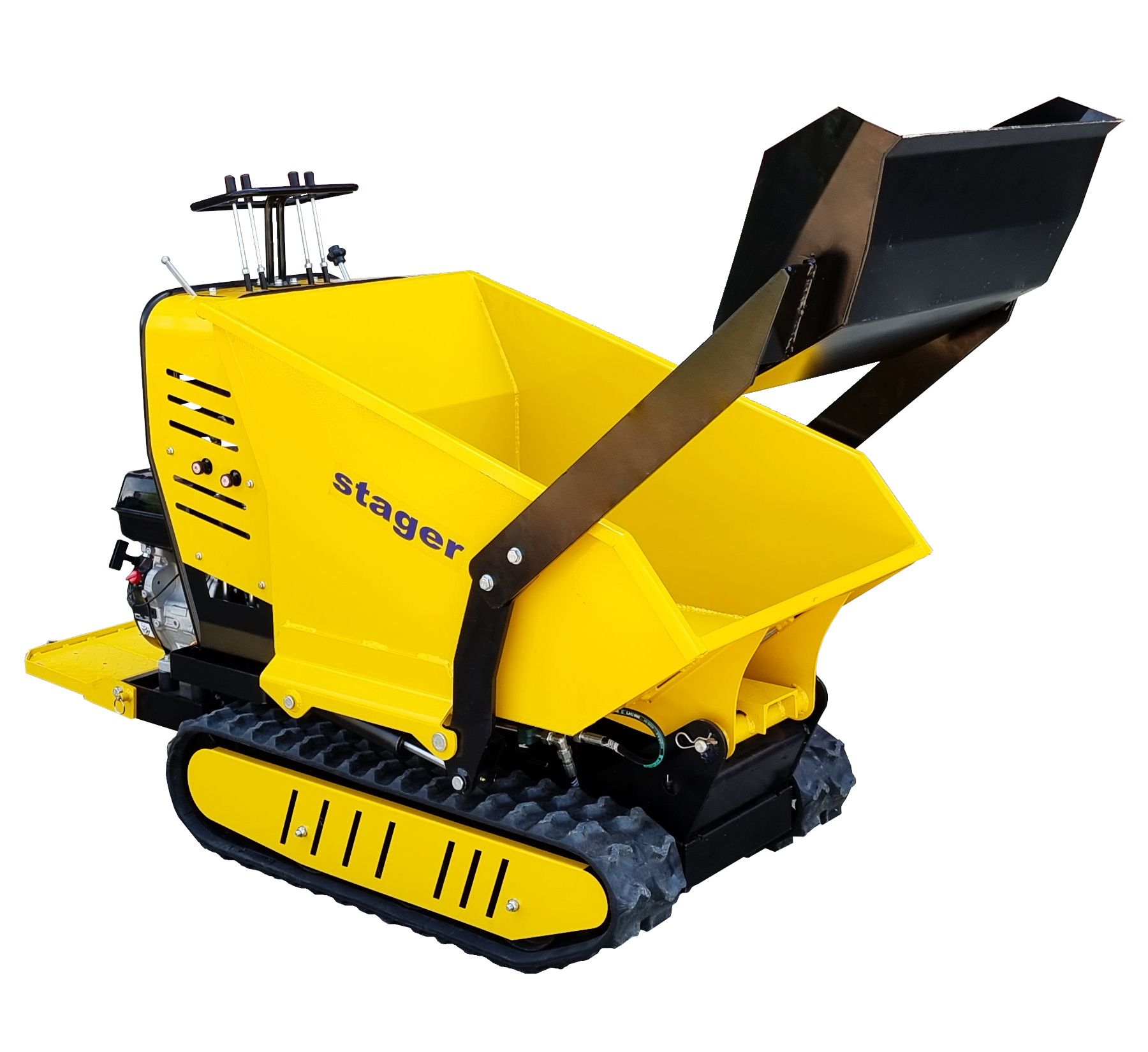 Roaba cu motor termic STAGER RMT500SI 5160009745, 4 timpi, putere motor 9 CP, 6.6 kW, cu incarcator frontal, capacitate incarcare 500 kg, cu senile