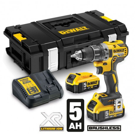 Masina de gaurit si insurubat DeWalt DCD791P2-QW, 460 W, 2 acumulatori Li-Ion-XR, 18 V, 5 Ah, geanta de transport TSTAK