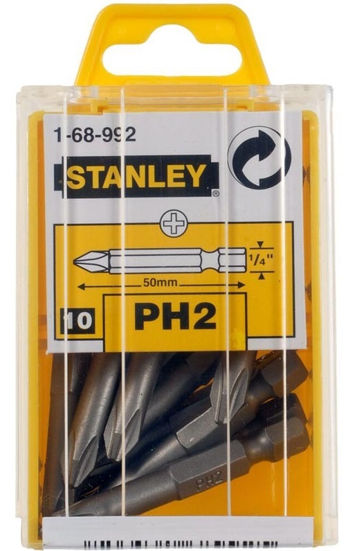 Varf de insurubat STANLEY 1-68-992, PH2 x 1/4 inch x 50 mm, 10 bucati