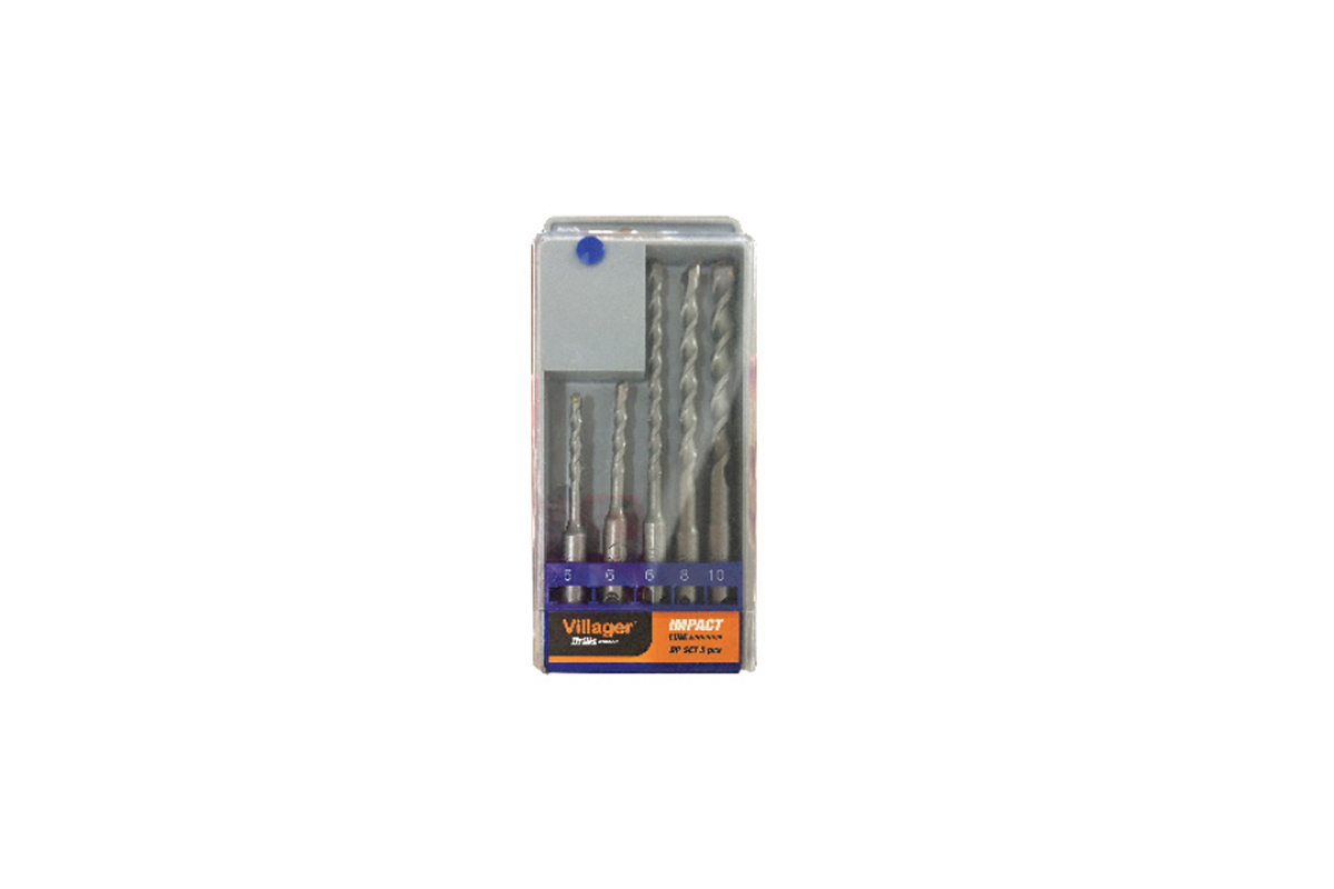 Set burghie SDS Plus VILLAGER, 5 bucati, 5 x 110 mm, 6 x 110 mm, 6 x 160 mm, 8 x 160 mm, 10 x 160 mm