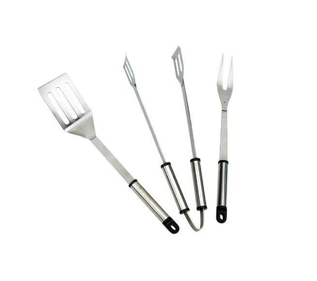 Set 3 ustensile gratar GRILLCHEF 0204, otel inoxidabil, lungime 38 cm