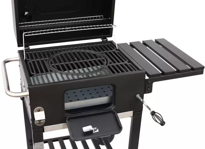 Gratar pe carbuni GRILLCHEF 11528 Comfort Basic, pentru 10 persoane, gratare din fonta, contine husa, roti de transport