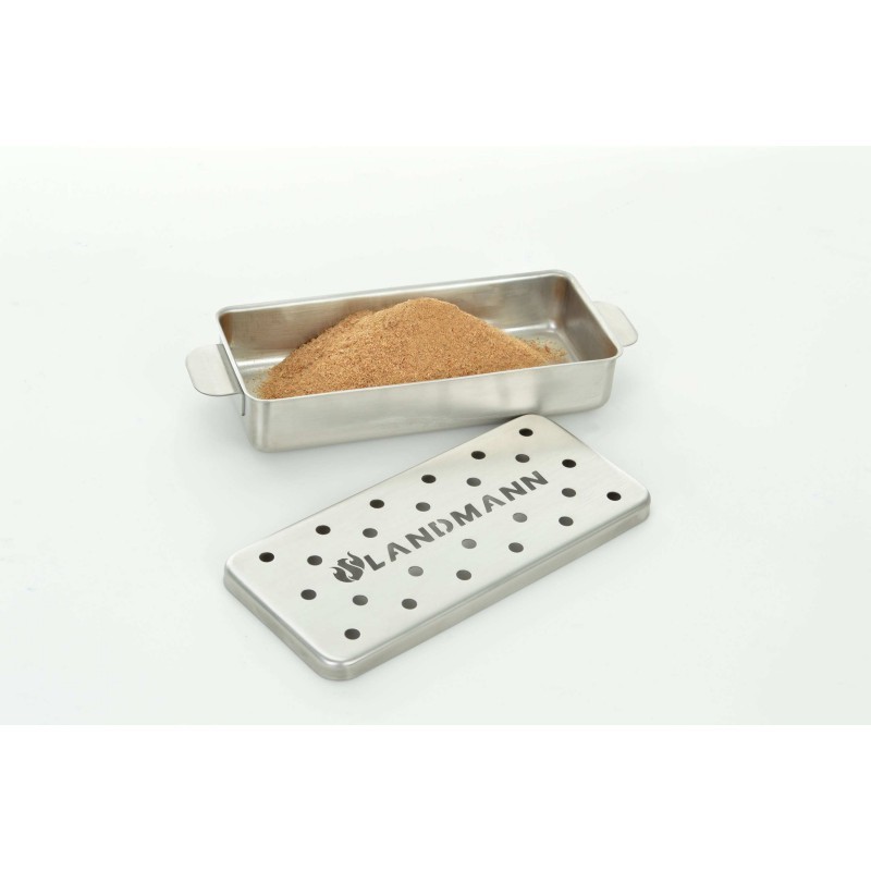 Cutie afumare LANDMANN 13958, volum 700 ml, inox, manere pentru manipulare
