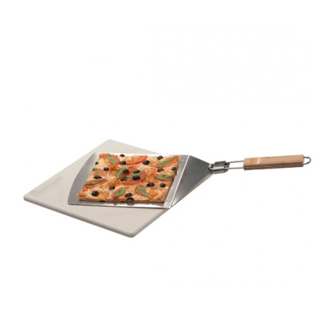Set pizza LANDMANN 13219, spatula otel inoxidabil, piatra pizza din cordierit