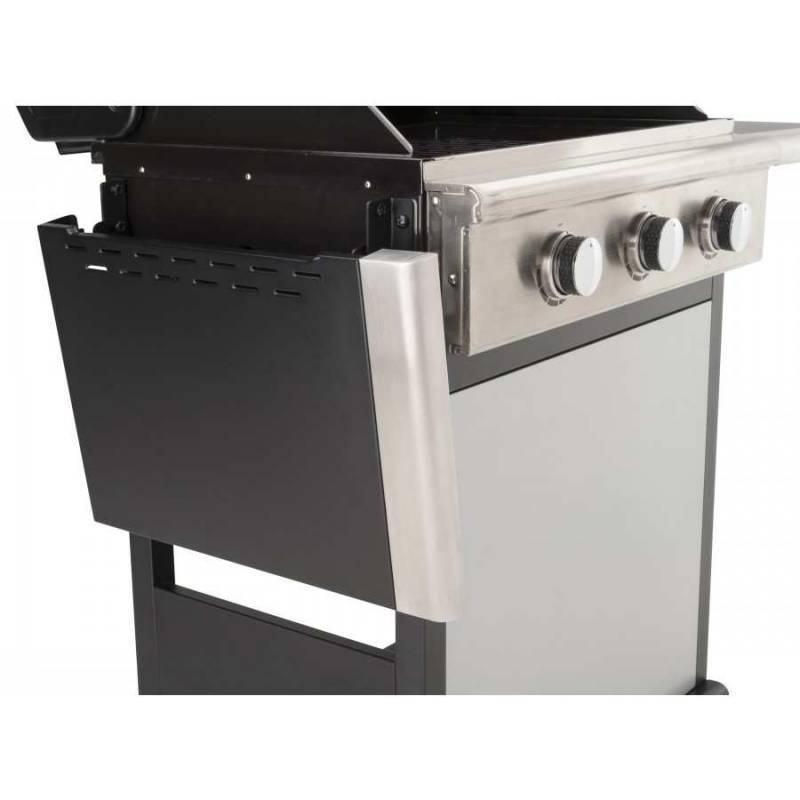 Gratar pe gaz LANDMANN Triton 3.1 Silver 12940, 12 persoane, 3 arzatoare, aprindere piezoelectrica