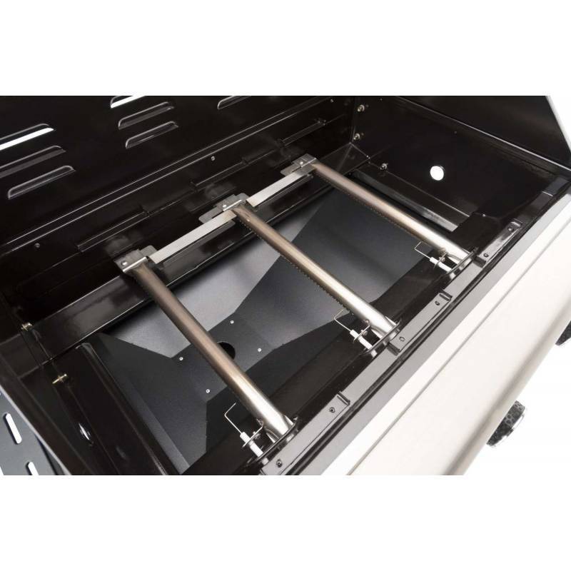 Gratar pe gaz LANDMANN Triton 3.1 Silver 12940, 12 persoane, 3 arzatoare, aprindere piezoelectrica