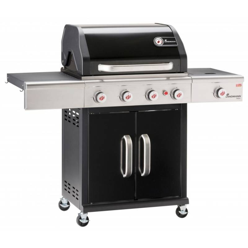 Gratar pe gaz LANDMANN Triton maxX PTS 4.1 12968, inox / negru, termometru, dimensiuni 86 x 68 x 52.5 cm