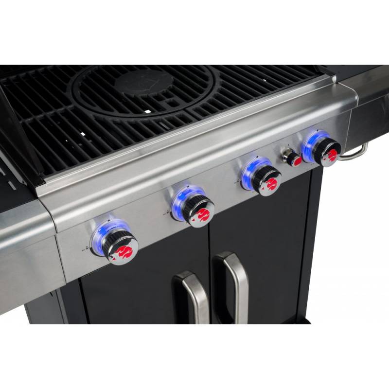 Gratar pe gaz LANDMANN Triton maxX PTS 4.1 12968, inox / negru, termometru, dimensiuni 86 x 68 x 52.5 cm