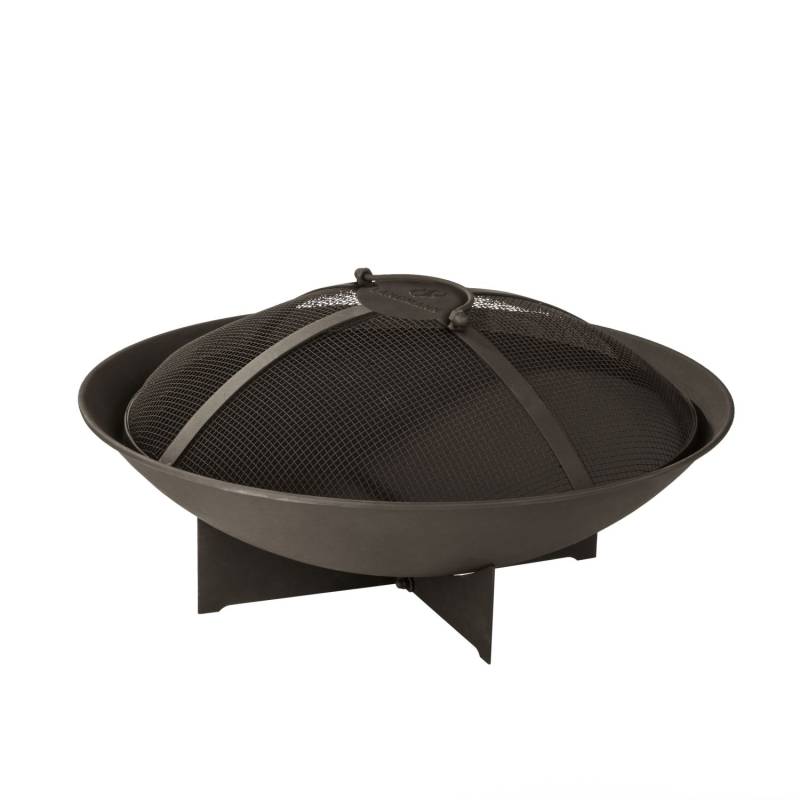 Semineu de terasa LANDMANN 03313, tabla din otel, cu capac si gratar, latime 60 cm