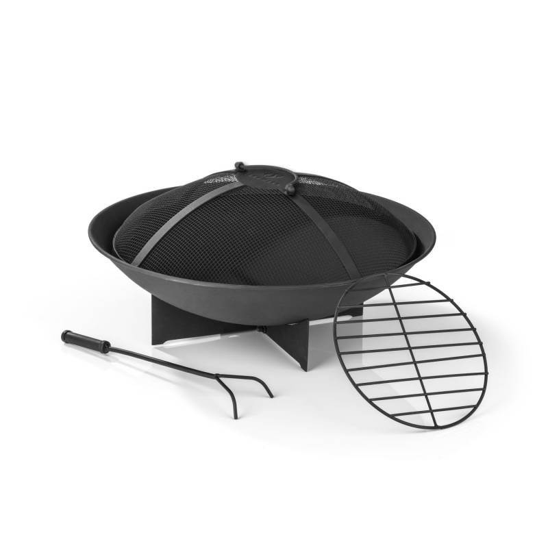 Semineu de terasa LANDMANN 03313, tabla din otel, cu capac si gratar, latime 60 cm