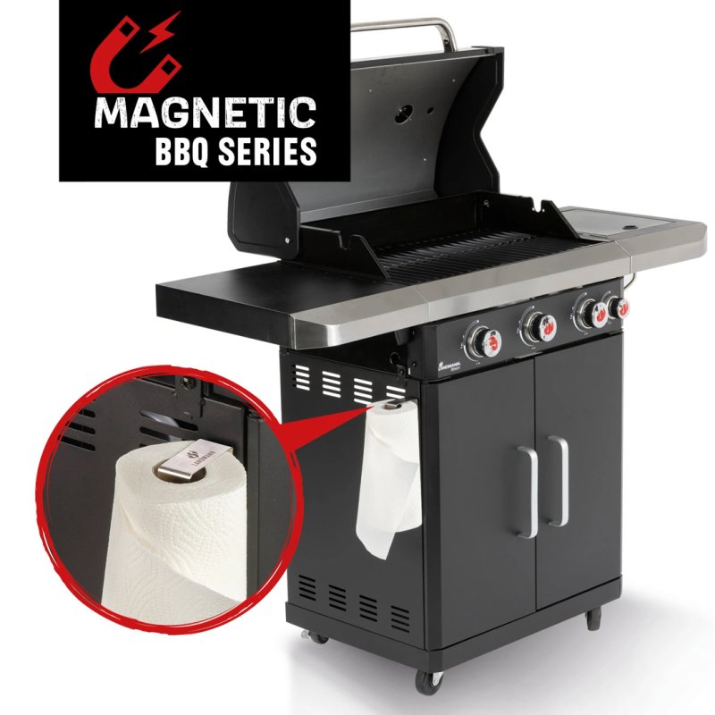 Suport role de bucatarie cu magnet LANDMANN 02473, otel inoxidabil, pentru gratarele Triton si Rexon