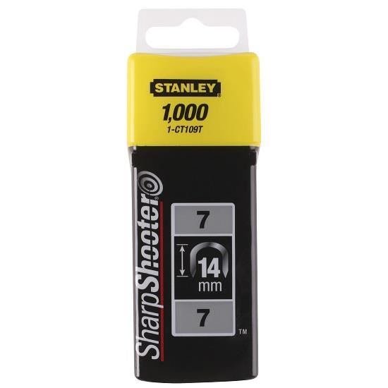 Pachet 1000 capse pentru cabluri, STANLEY SharpShooter 1-CT109T, 14 mm