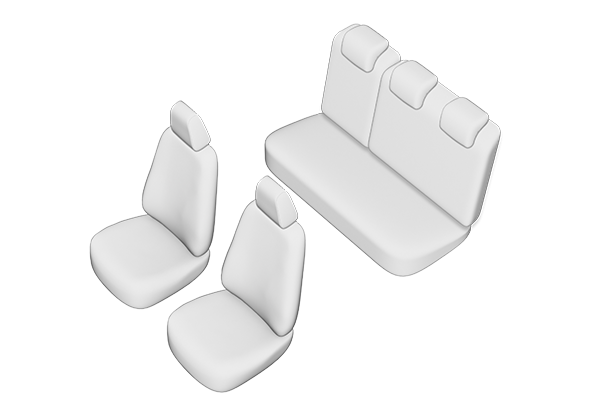 Set huse scaun UMBRELLA 45961, pentru Dacia Sandero 2013-2020, bancheta fractionata, cu tetiere spate in forma de L