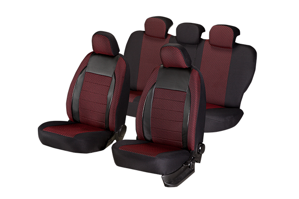 Set huse scaun universale UMBRELLA Elegance 44495, rosu, compatibile cu sistem AIRBAG