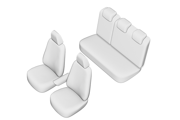 Set huse scaun UMBRELLA 44575, pentru Dacia Sandero Stepway 2013-2020, bancheta fractionata, cu tetiere spate in forma L