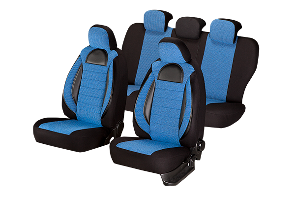 Set huse scaun universale UMBRELLA Racing 44491, albastru, compatibile cu sistem AIRBAG