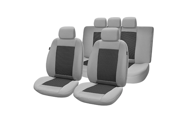 Set huse scaun UMBRELLA Lux 44518, gri, UMB4, compatibile cu sistem AIRBAG