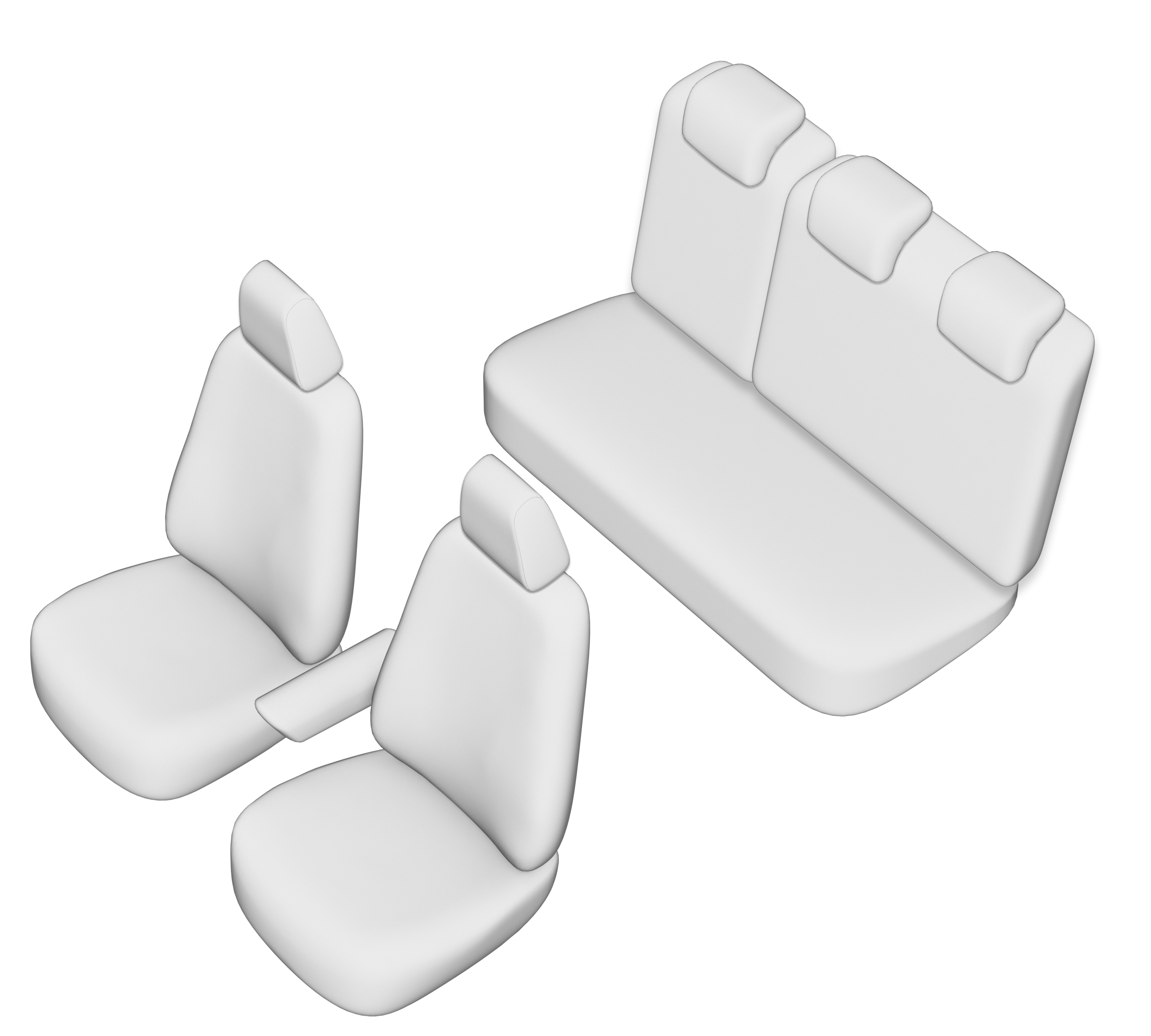 Set huse scaun UMBRELLA 02496, pentru Ford Fiesta 2017-, bancheta fractionata, cu tetiere spate in forma de L