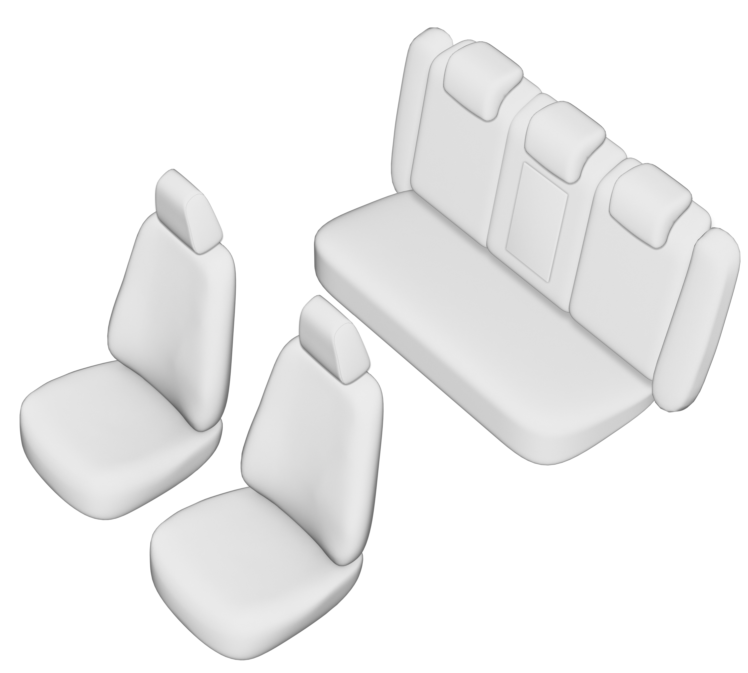 Set huse scaun UMBRELLA 02493, pentru Audi A5 2017-, bancheta fractionata, cu tetiere spate in forma de L