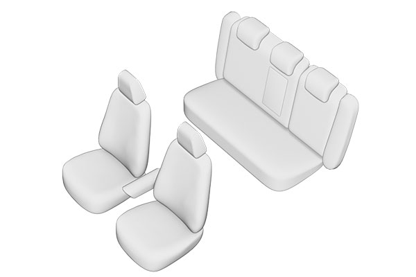 Set huse scaun UMBRELLA 05203, pentru Volkswagen Cc 2009-, bancheta fractionata, cu tetiere spate in forma de L