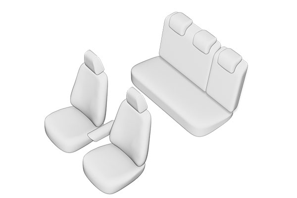 Set huse scaun UMBRELLA 05206, pentru Volkswagen Polo 2017-, bancheta fractionata, cu tetiere spate in forma de L