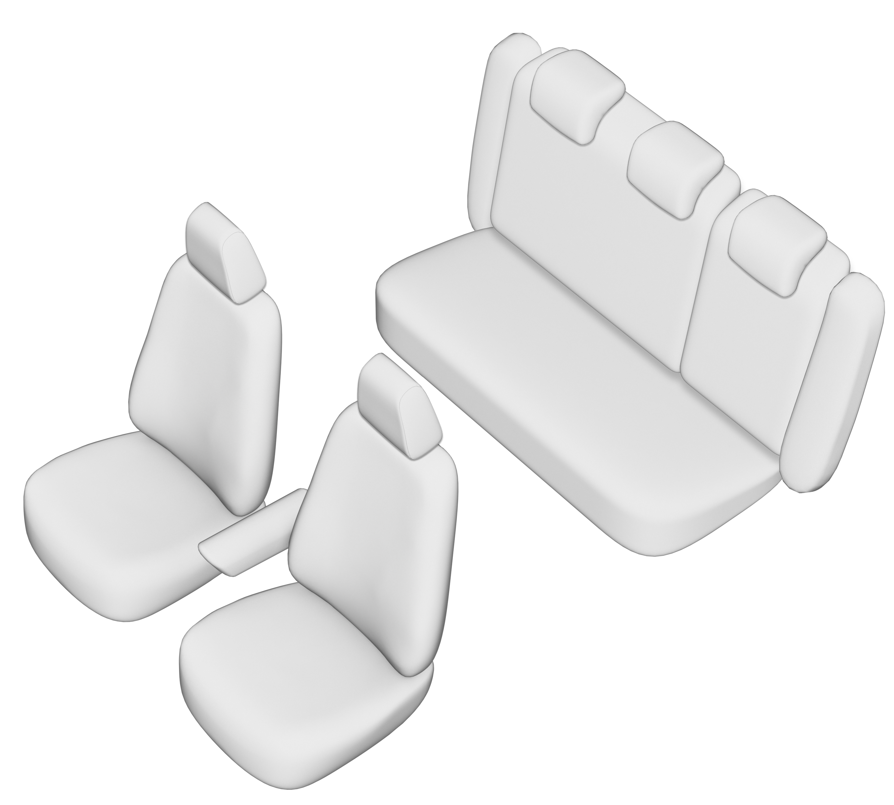 Set huse scaun UMBRELLA 02338, pentru Skoda Superb 2015-, bancheta fractionata, cu tetiere spate in forma de L