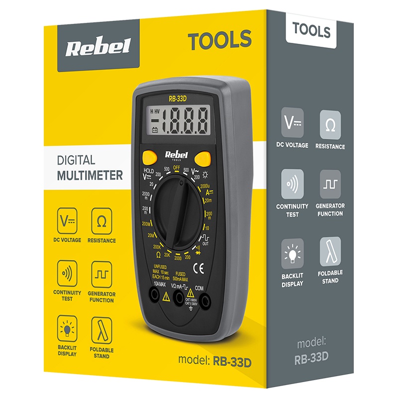 Multimetru universal REBEL, MIE-RB-33D, RB-33D, masurare temperatura