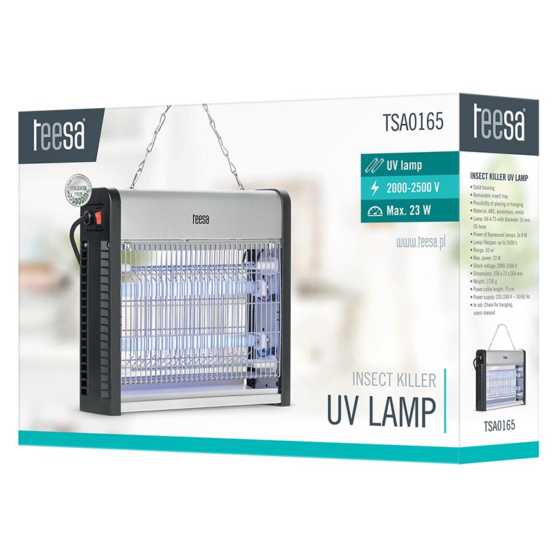 Lampa antiinsecte TEESA, TSA0165, lampa UV, 2 x 8 W