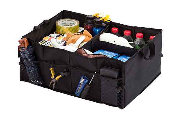 Organizator portbagaj auto universal MEGA DRIVE 05975, pliabil, 55 x 39.5 x 26 cm, benzi velcro, 2 compartimente, 4 buzunare exterioare