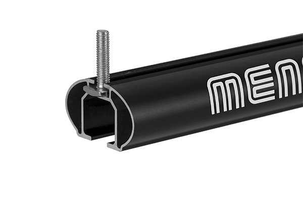 Set bare portbagaj transversale aluminiu MENABO Tiger Black 02346, lungime 135 cm, greutate maxima suportata 75 kg, cu antifurt