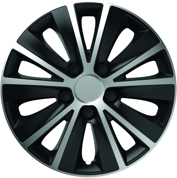 Set 4 capace roti auto MEGA DRIVE Rapide 78593, 16 inch, plastic ABS, argintiu si negru