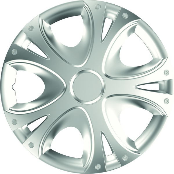 Set 4 capace roti auto MEGA DRIVE Dynamic 78473, 16 inch, plastic ABS, argintii