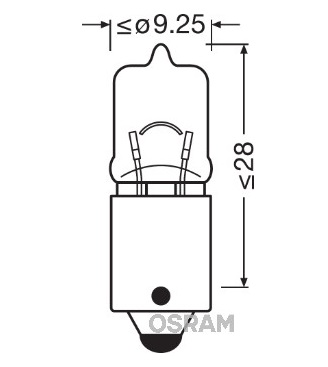 Bec auto 12 V, H6W, BAX9s, original, OSRAM 64132