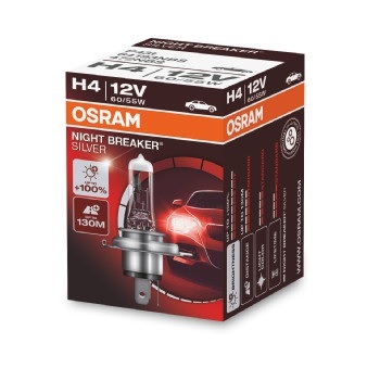 Bec 12 V, H4 60/55 W Night Breaker Silver +100, OSRAM 64193NBS