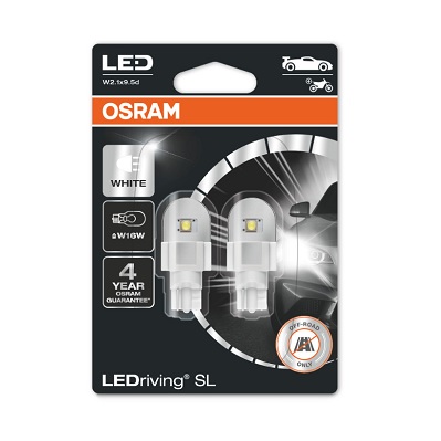 Set 2 becuri auxiliare cu LED 12 V, W16W, White 6000K, blister, OSRAM 921DWP-02B