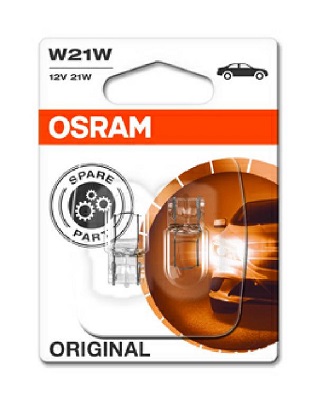 Set 2 becuri semnalizator 12 V, W21W, original, blister, OSRAM 7505-2BL