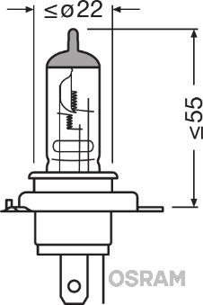 Bec moto far principal 12 V, HS1 35/35 W, original, OSRAM 64185