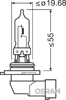 Bec far faza lunga 12 V, HB3 60 W, original, blister, 1 bucata, OSRAM 9005-01B