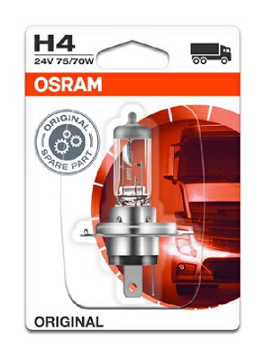 Bec far faza lunga camion 24 V, H4 75/70 W, original, blister, 1 bucata, OSRAM 64196-01B