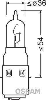 Bec moto far faza lunga 12 V, S1 25/25 W, original, OSRAM 64326
