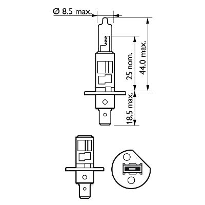 Bec far H1 55W 12 V, Vision Plus PHILIPS 12258VPB1