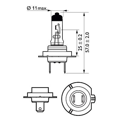 Bec far H7 55W 12 V, Vision, cutie, PHILIPS 12972PRC1