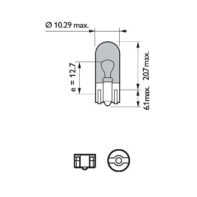 Set 2 becuri semnalizator fara soclu W5W 12 V, blister, White Vision Ultra PHILIPS 12961WVUB2