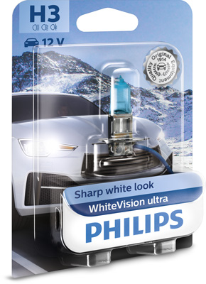 Bec proiector H3 12 V, White Vision Ultra, blister, PHILIPS 12336WVUB1