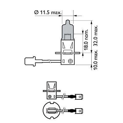 Bec proiector H3 12 V, White Vision Ultra, blister, PHILIPS 12336WVUB1
