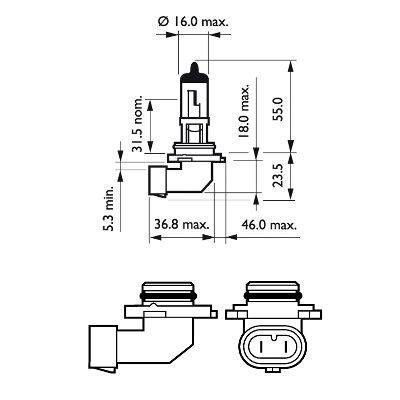 Bec far HB4 12 V, P22D 51W, cutie, Vision PHILIPS 9006PRC1