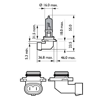Bec far HB4 12 V, P22D 51W, blister, White Vision Ultra PHILIPS 9006WVUB1